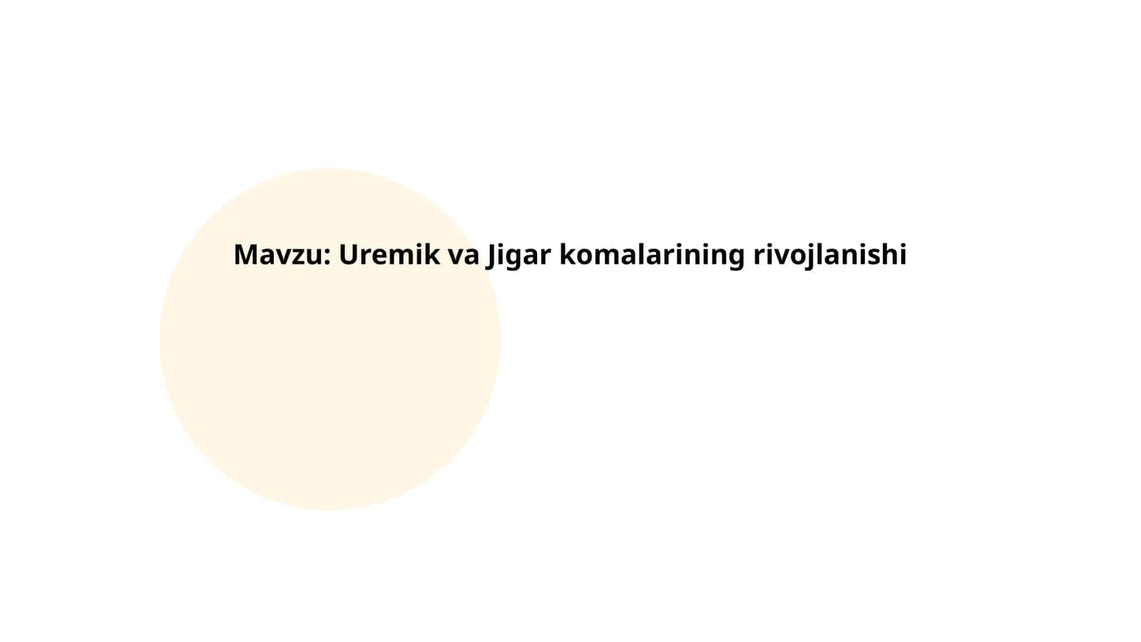Uremik va Jigar komalarining rivojlanishi 1