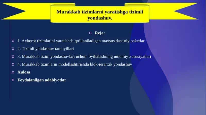 Axborot tizimlari va tizimli yondashuvlar 1