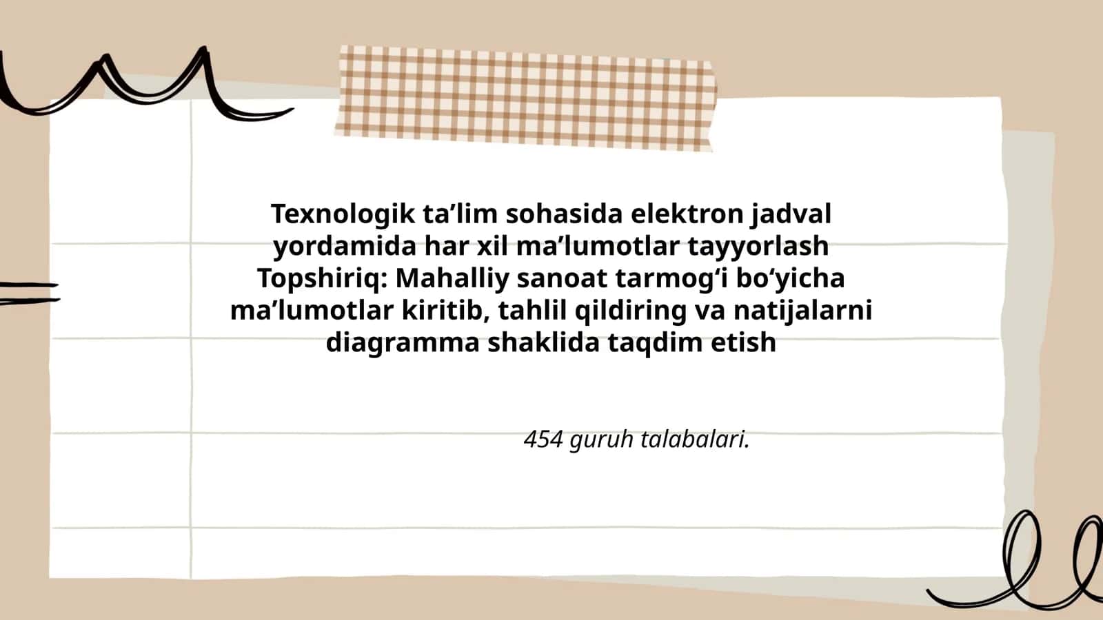 Texnologik ta’lim sohasida elektron jadval yordamida har xil ma’lumotlar tayyorlash 1