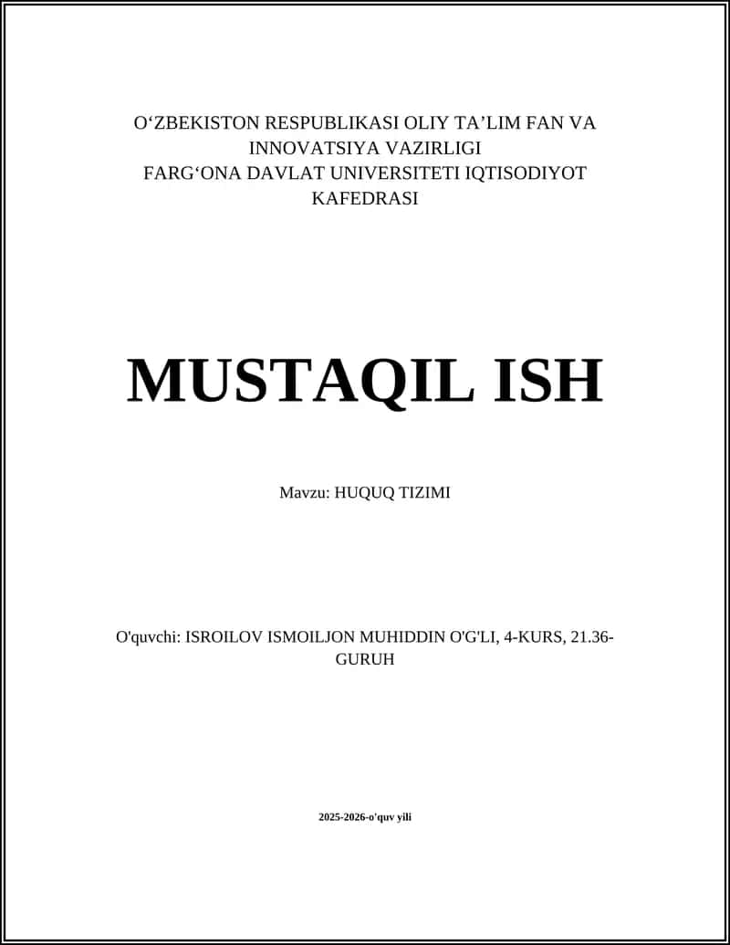 HUQUQ TIZIMI 1