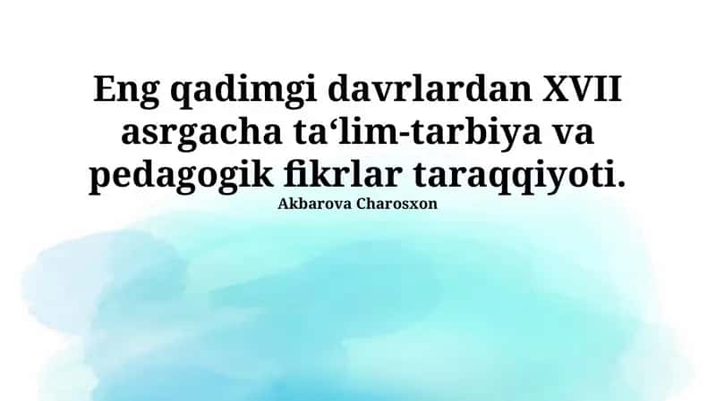 Bolalik va o'smirlik to'g'risidagi tushunchalar 1
