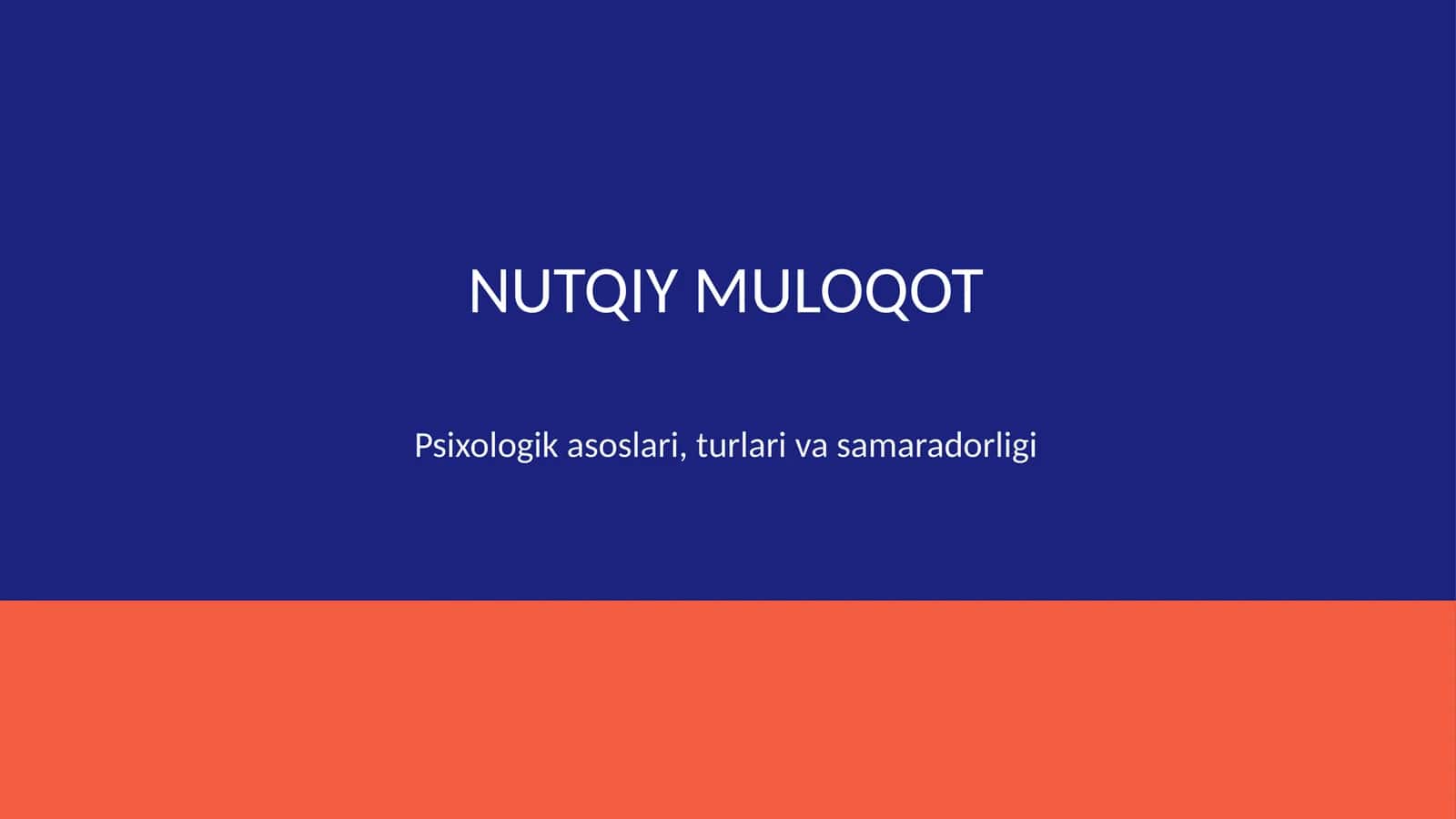 Nutqiy muloqot 1