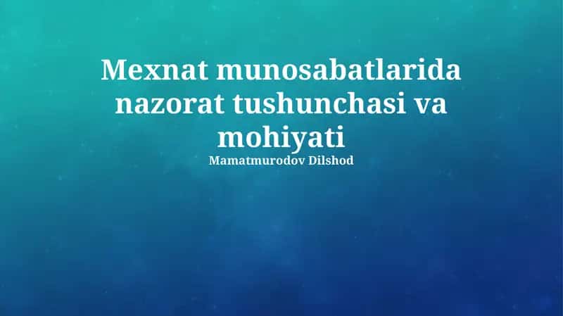 Xalqaro Munosabatlarda Nazorat Tushunchasi va Mohiyati 1