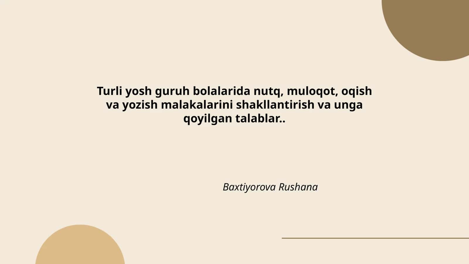 Turli yosh guruhlar uchun nutq va muloqot rivojlanishining bosqichlari 1