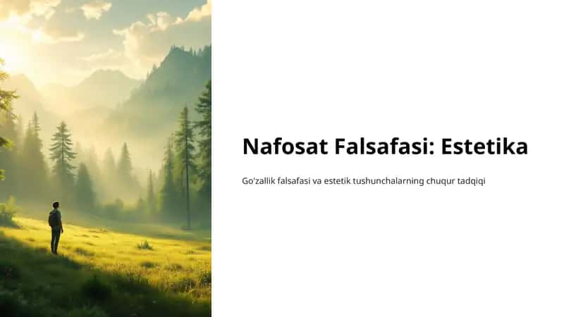 Nafosat Falsafasi: Estetika 1