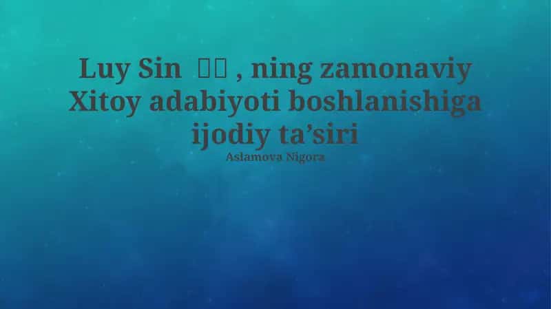 Lu Sin: Tarjimai hol va adabiy faoliyatining boshlanishi 1