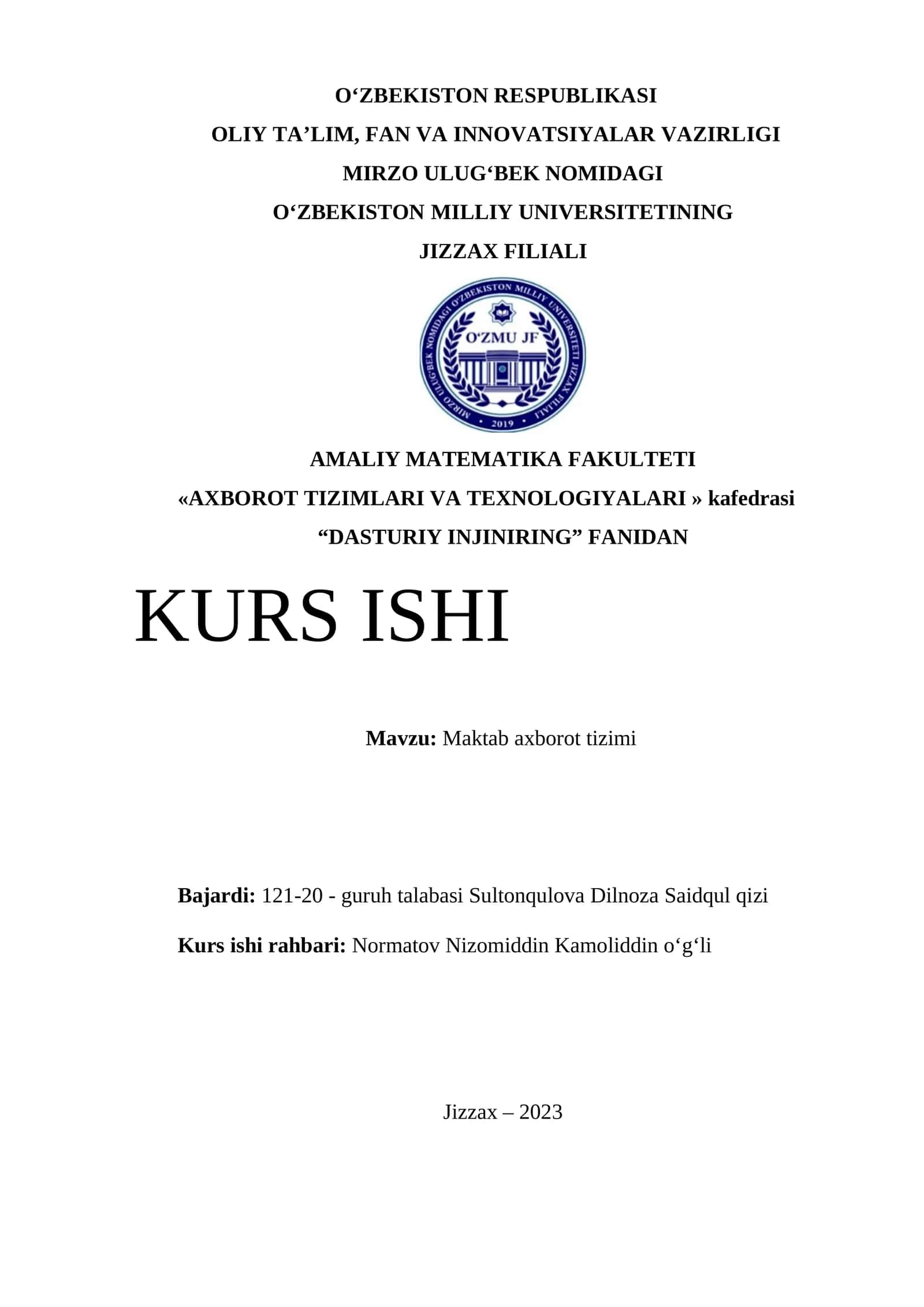 Maktab axborot tizimi 1