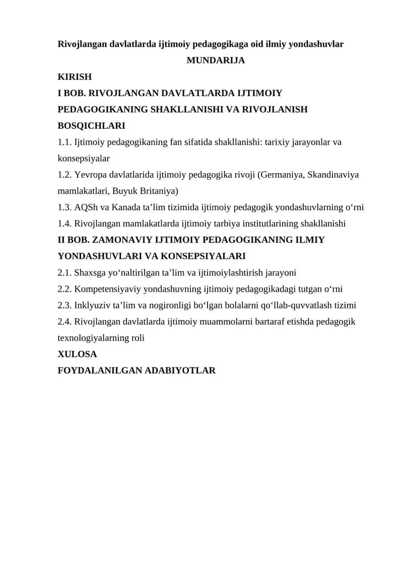 Rivojlangan davlatlarda ijtimoiy pedagogikaga oid ilmiy yondashuvlar 1