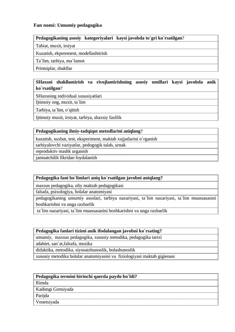Umumiy pedagogika 1