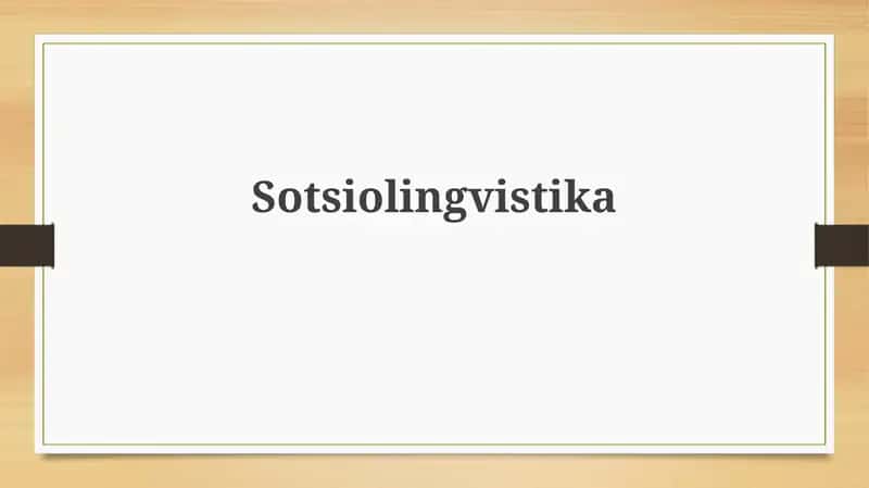 Ijtimoiy lingvistika 1