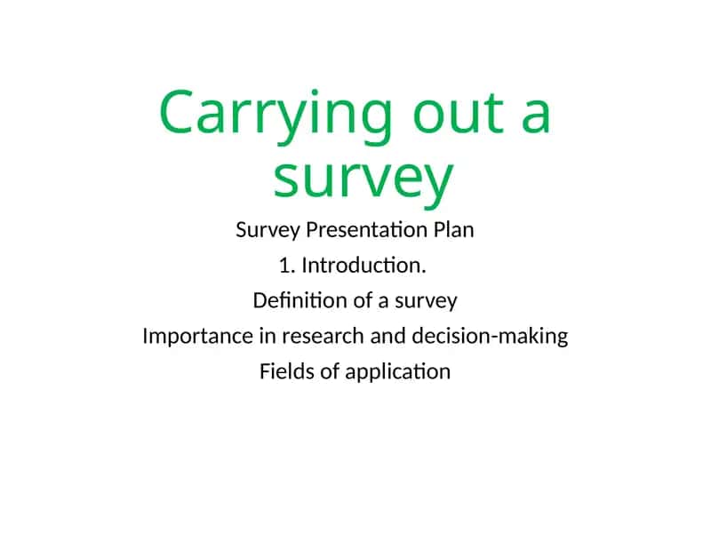 Survey Presentation Plan 1