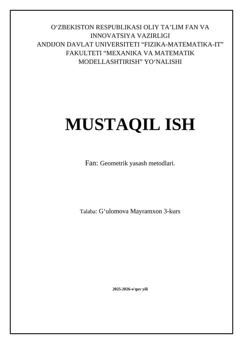 Geometrik yasash metodlari 1