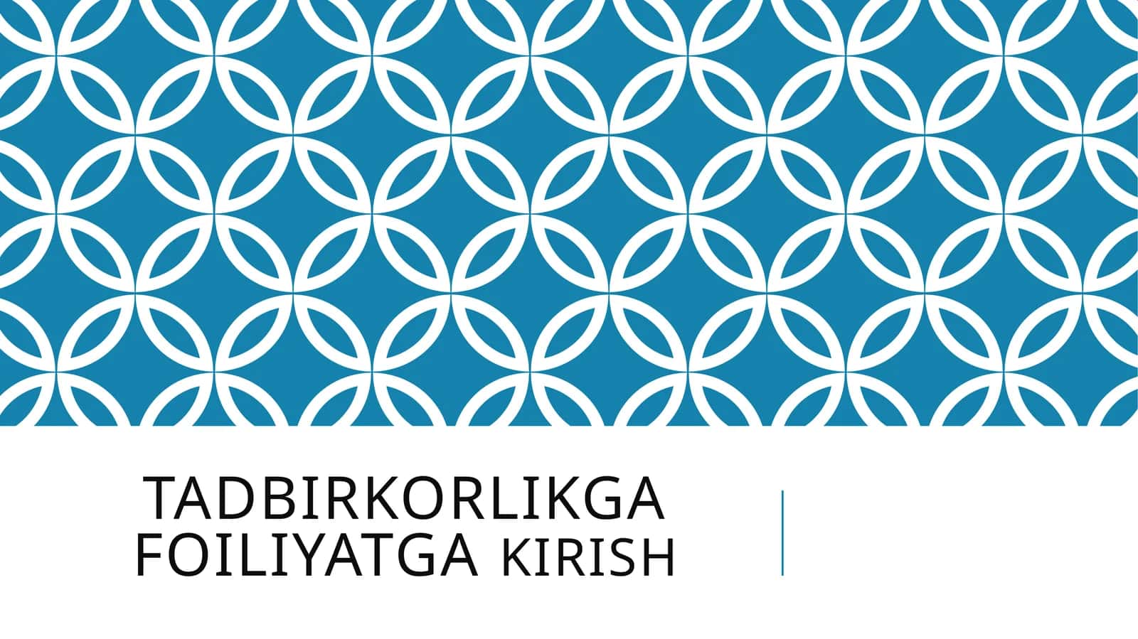 Tadbirkorlikga Foiliyatga Kirish 1
