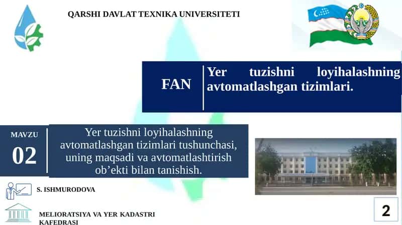 Yer tuzishni loyihalashning avtomatlashgan tizimlari 1