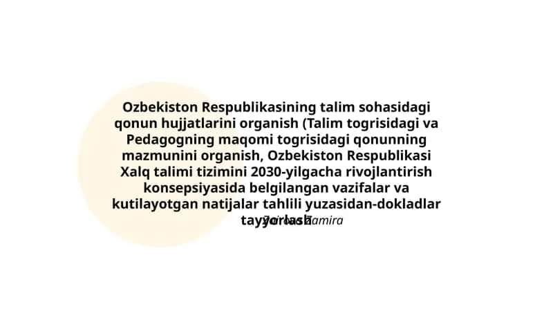 Ozbekiston Respublikasi talim sohasidagi qonun hujjatlari 1
