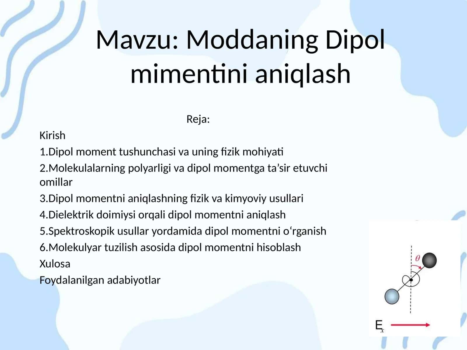 Moddaning Dipol Momenitini aniqlash 1