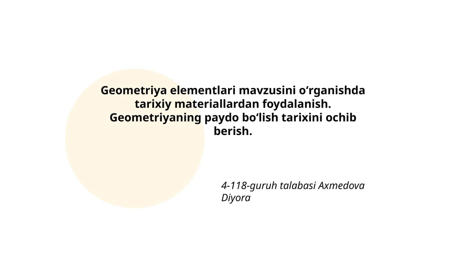 Geometriya elementlari mavzusini oʻrganish 1