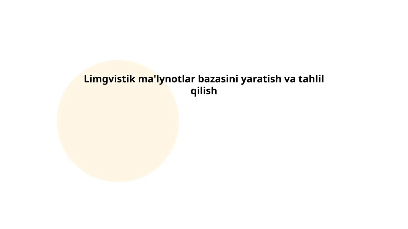 Korpus va ma'lumotlar bazasi yaratish metodologiyasi 1