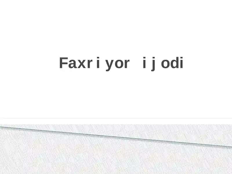 Faxriyorijodi