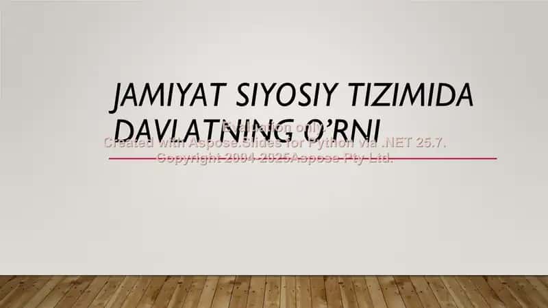Jamiyat siyosiy tizimida davlatning o’rni 1