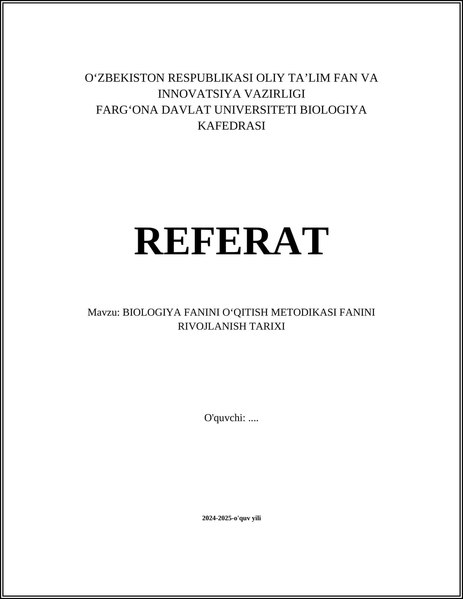 BIOLOGIYA FANINI O‘QITISH METODIKASI FANINI RIVOJLANISH TARIXI 1