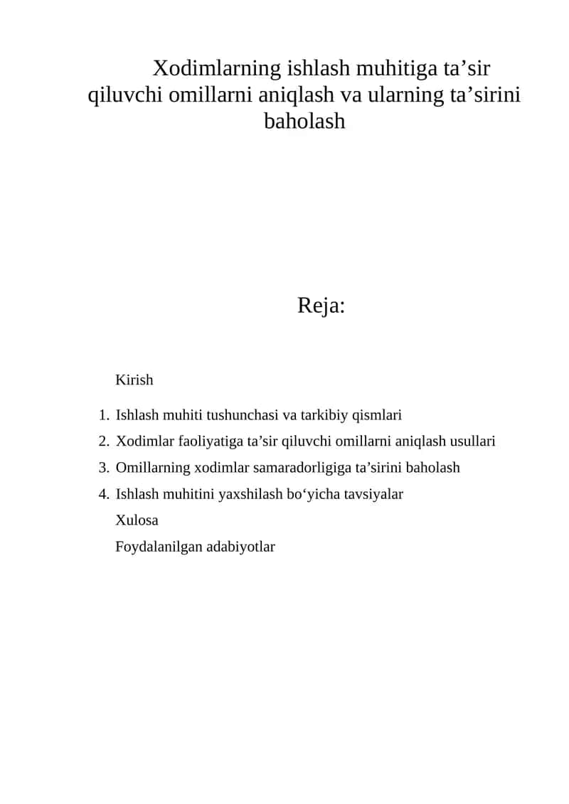 Ishlash muhiti tushunchasi va tarkibiy qismlari 1