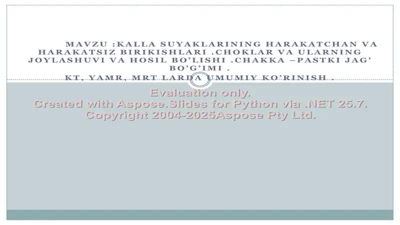 Kalla suyaklarining harakatchan va harakatsiz birikishlari 1