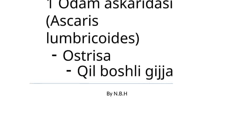 Odam askaridasi (Ascaris lumbricoides) 1