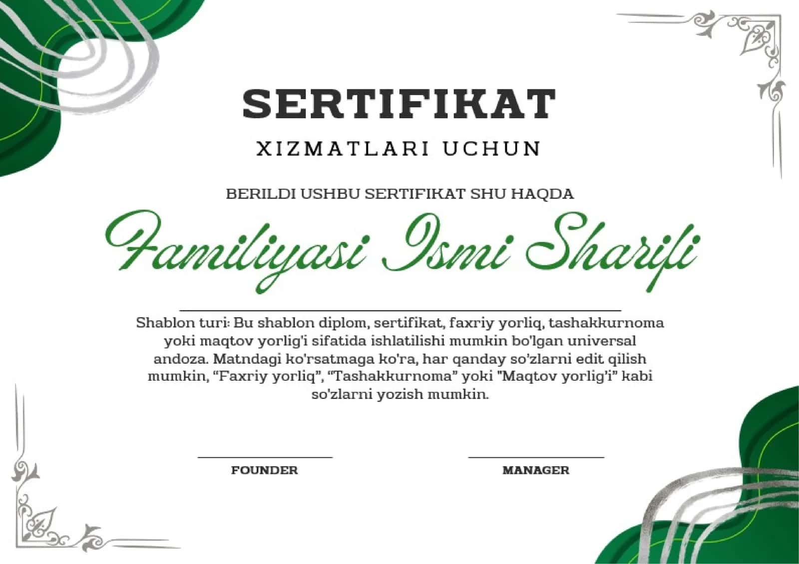 SERTIFIKAT XIZMATLARI UCHUN 1