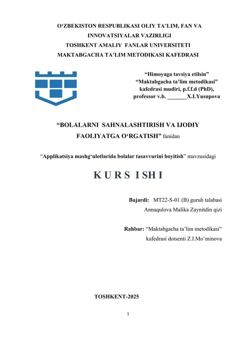 Applikatsiya mashgʻulotlarida bolalar tasavvurini boyitish 1