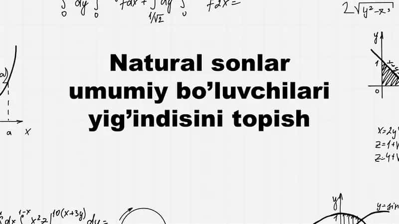 Natural sonlar umumiy bo’luvchilari yig’indisini topish 1