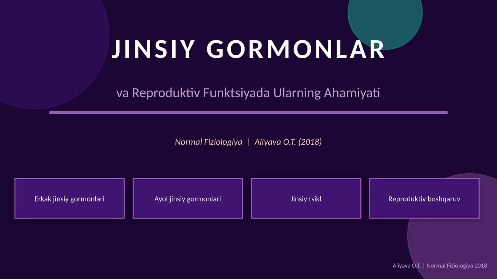 JINSIY GORMONLAR va Reproduktiv Funktsiyada Ularning Ahamiyati 1