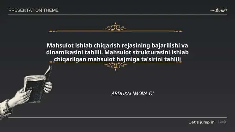 Mahsulot ishlab chiqarish rejasining bajarilishi va dinamikasini tahlili. Mahsulot strukturasini ishlab chiqarilgan mahsulot hajmiga ta'sirini tahlili 1