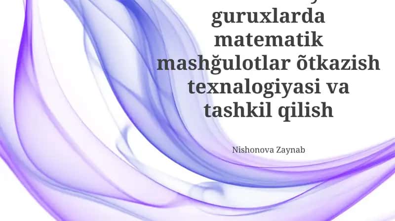 MTT da turli yosh guruxlarda matematik mashğulotlar 1