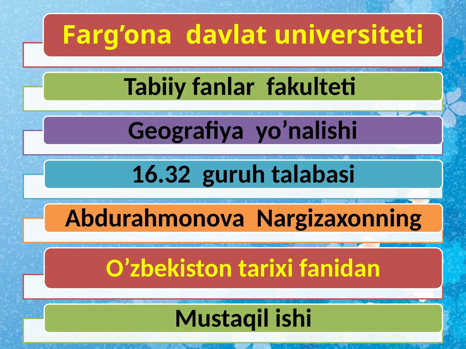TARIXIY XOTIRASIZ KELAJAK YO`Q 1