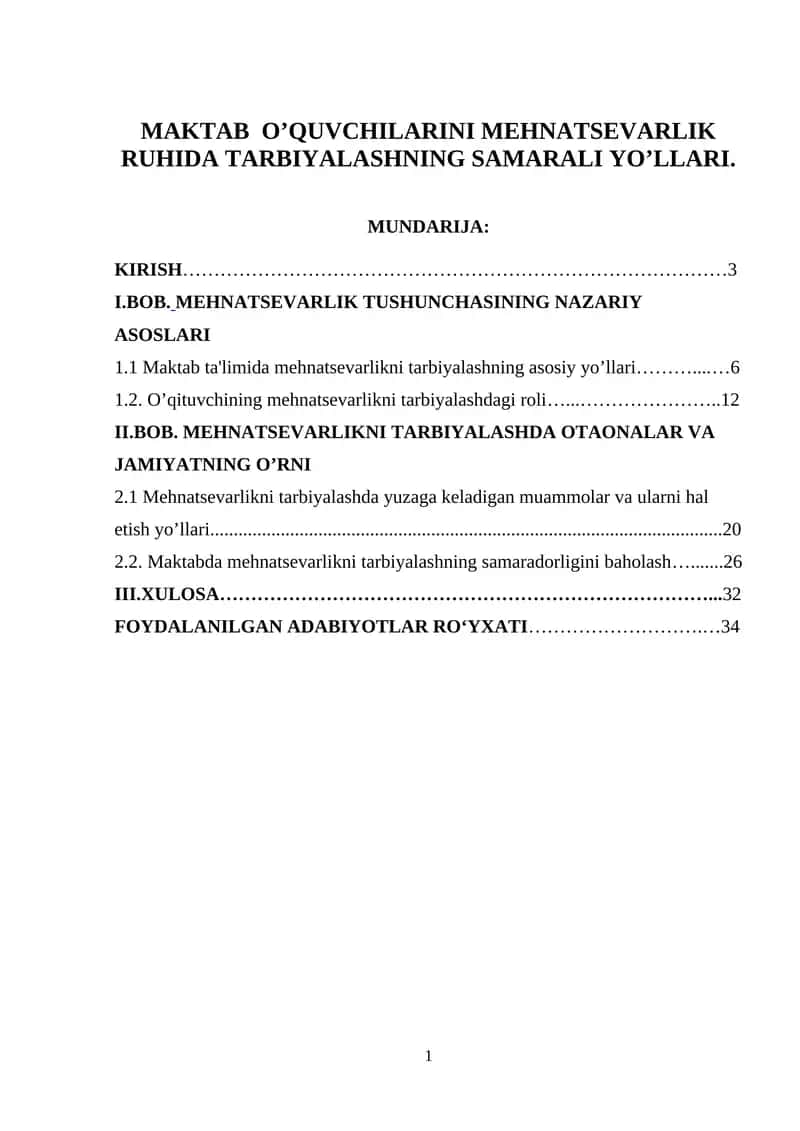 Mehnatsevarlikni tarbiyalashning samarali yo'llari 1
