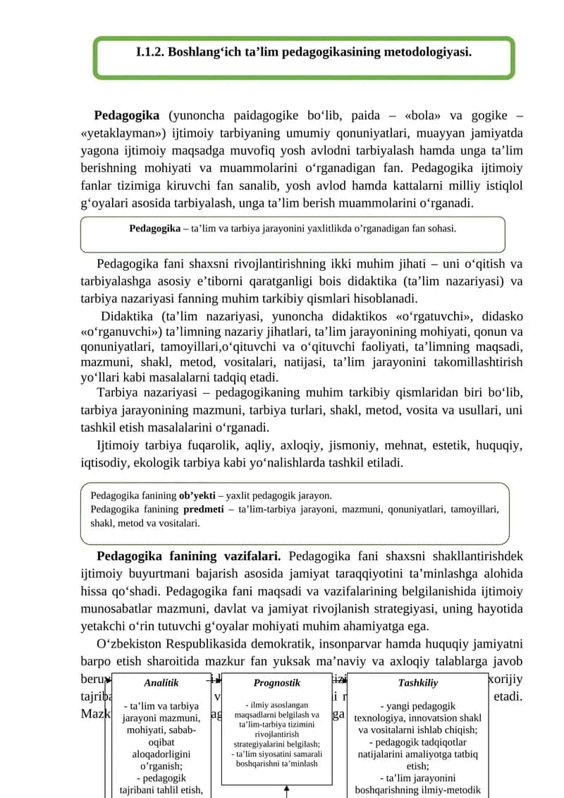 Boshlang‘ich taʼlim pedagogikasining metodologiyasi 1
