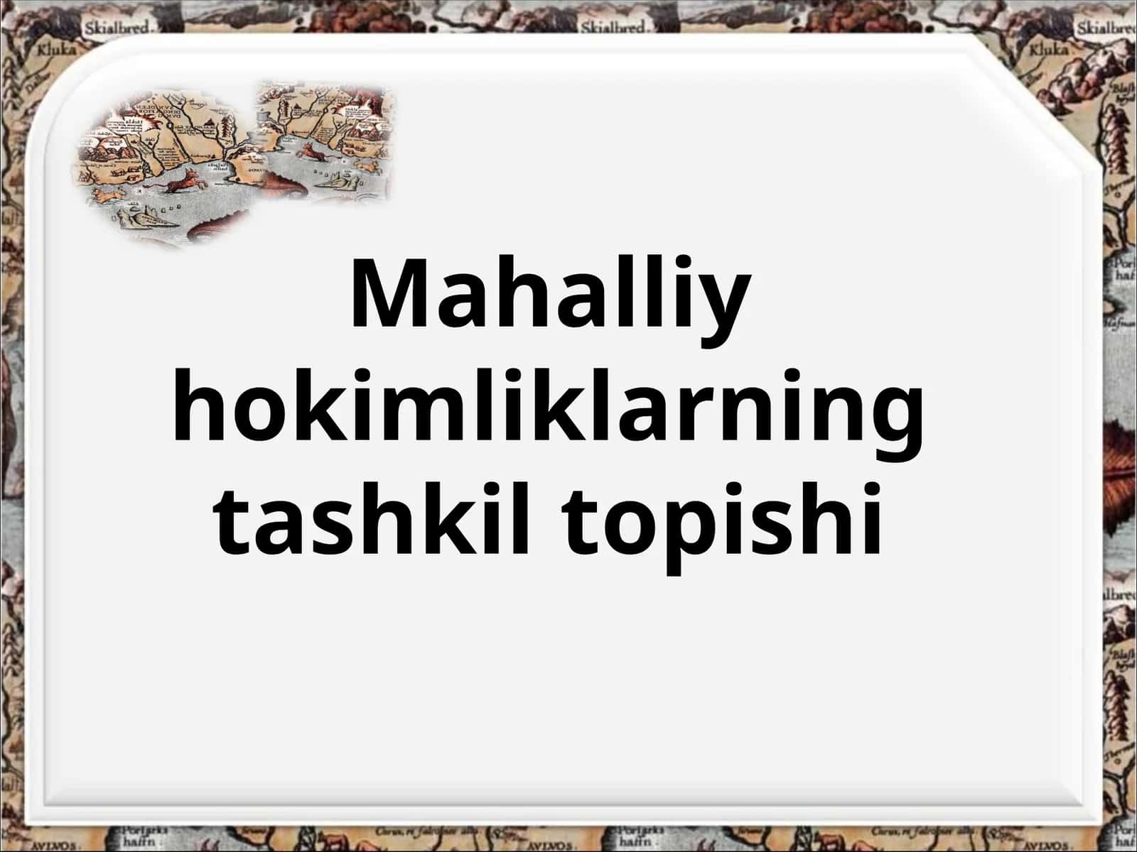 Mahalliy hokimliklarning tashkil topishi 1