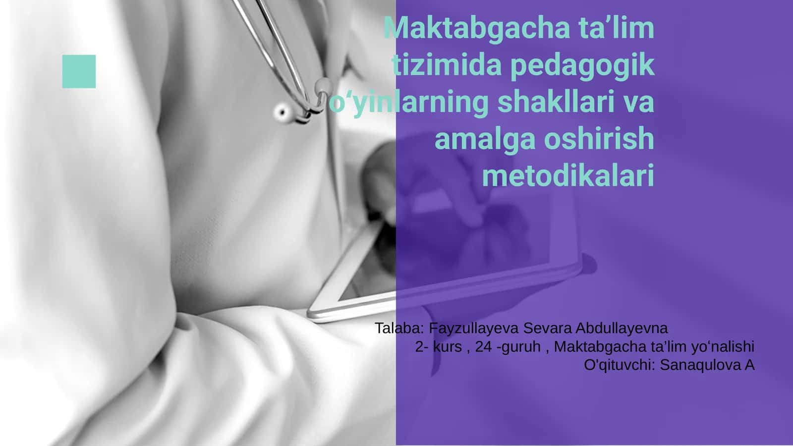 Maktabgacha ta’lim tizimida pedagogik oʻyinlarning shakllari va amalga oshirish metodikalari 1