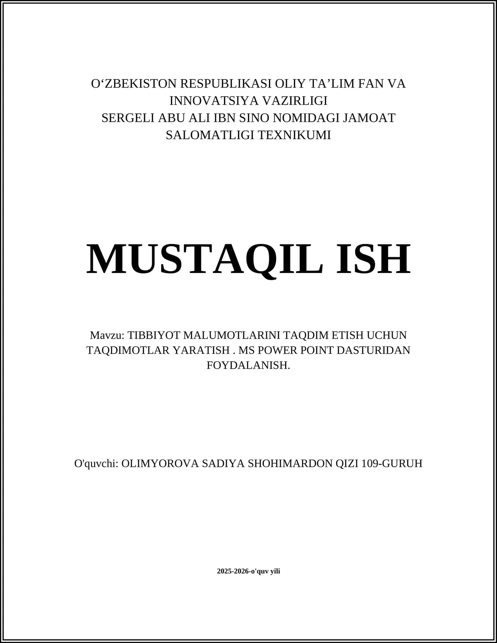 Taqdimot mazmunini rejalashtirish va maqsadni belgilash 1