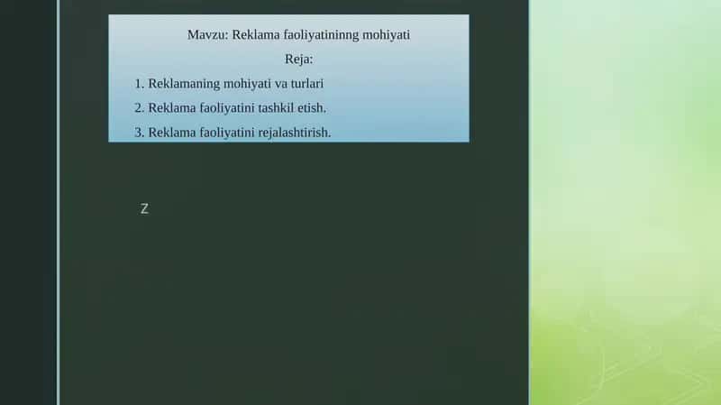 Reklama faoliyatininng mohiyati 1