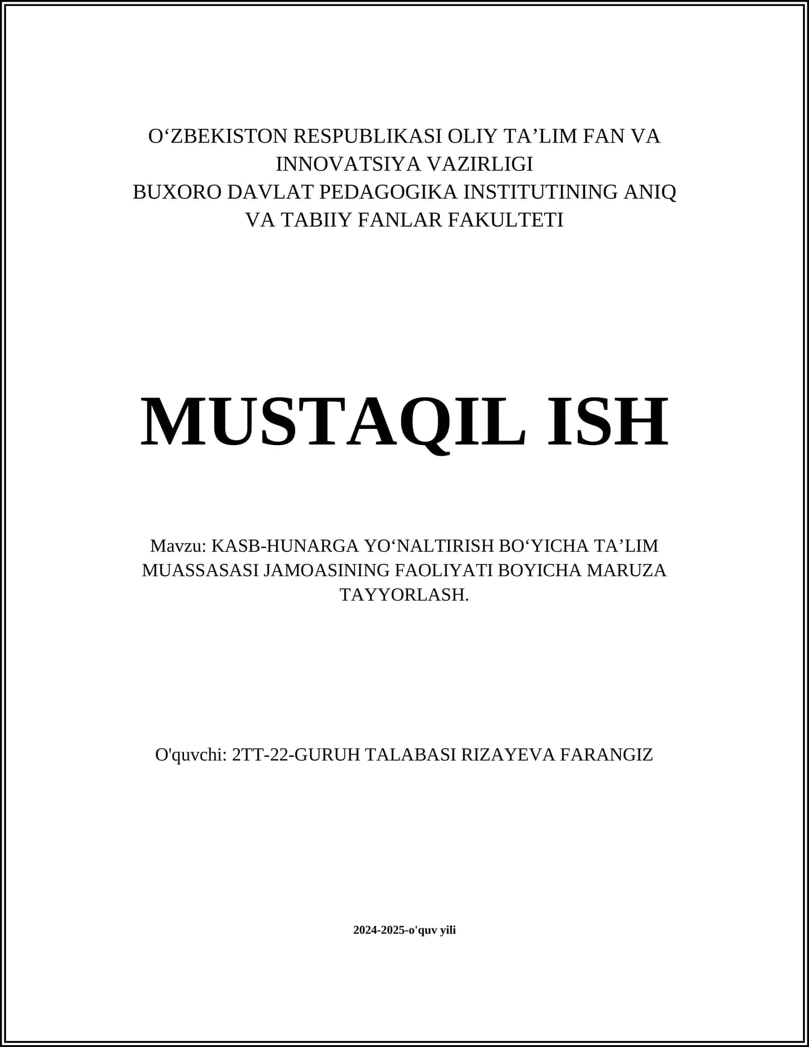 Kasb-hunar yo'naltirishda ta'lim muassasasining roli 1