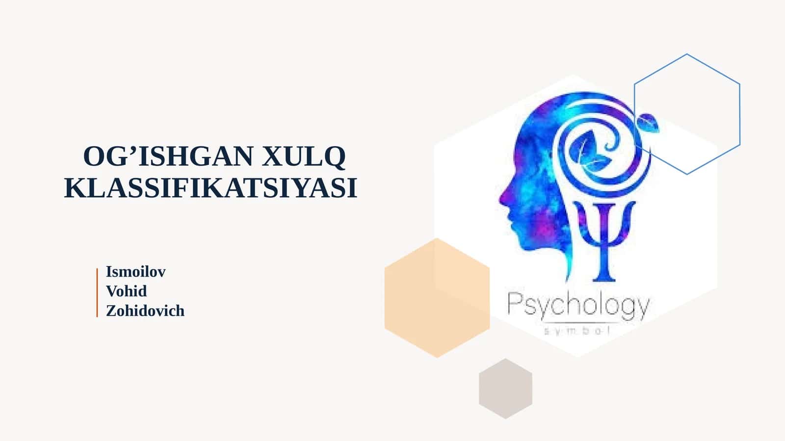 OG’ISHGAN XULQ KLASSIFIKATSIYASI 1