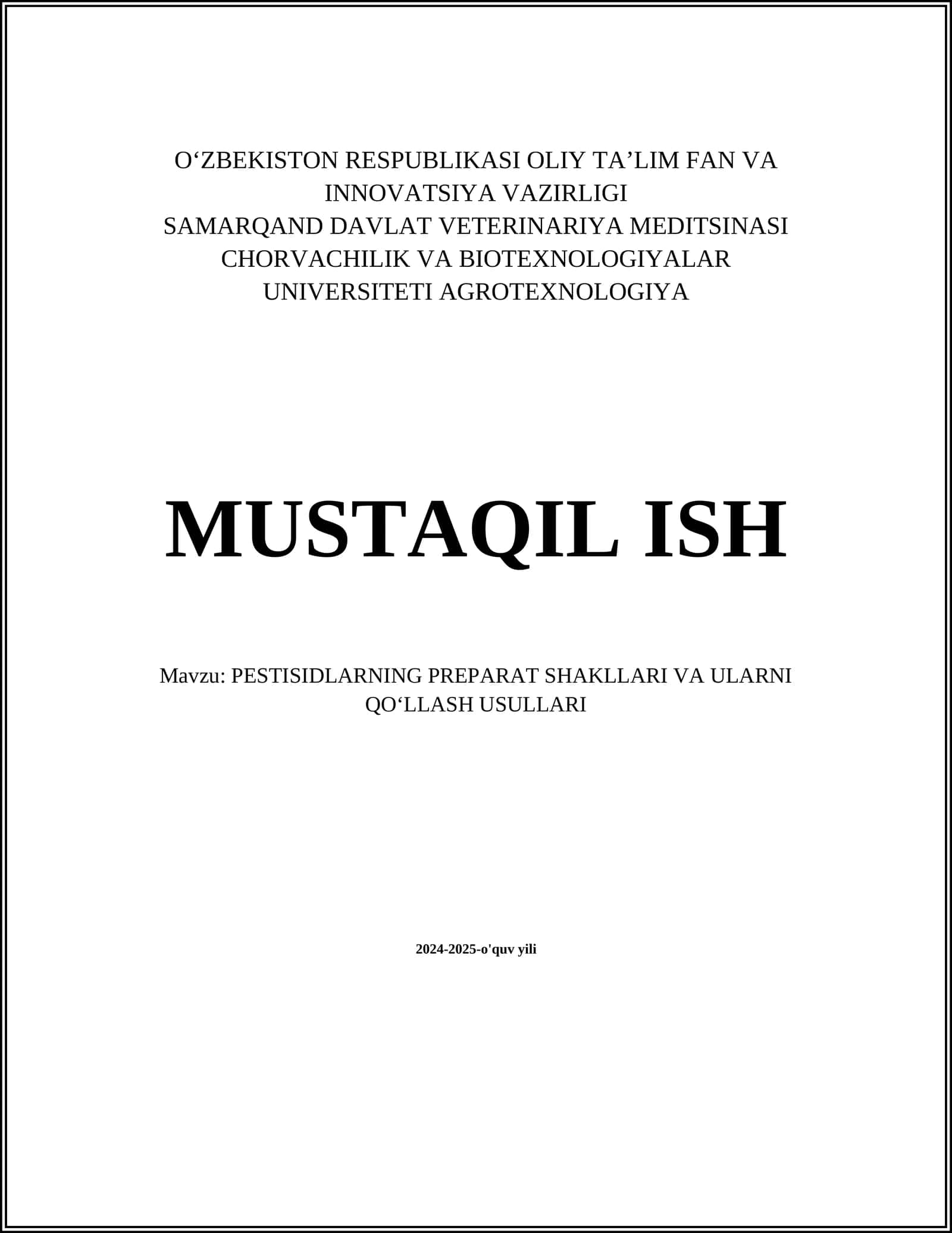 PESTISIDLARNING PREPARAT SHAKLLARI VA ULARNI QOʻLLASH USULLARI 1