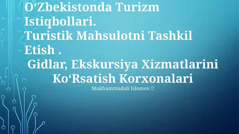 Turizm Imkoniyatlarini Prognozlash 1