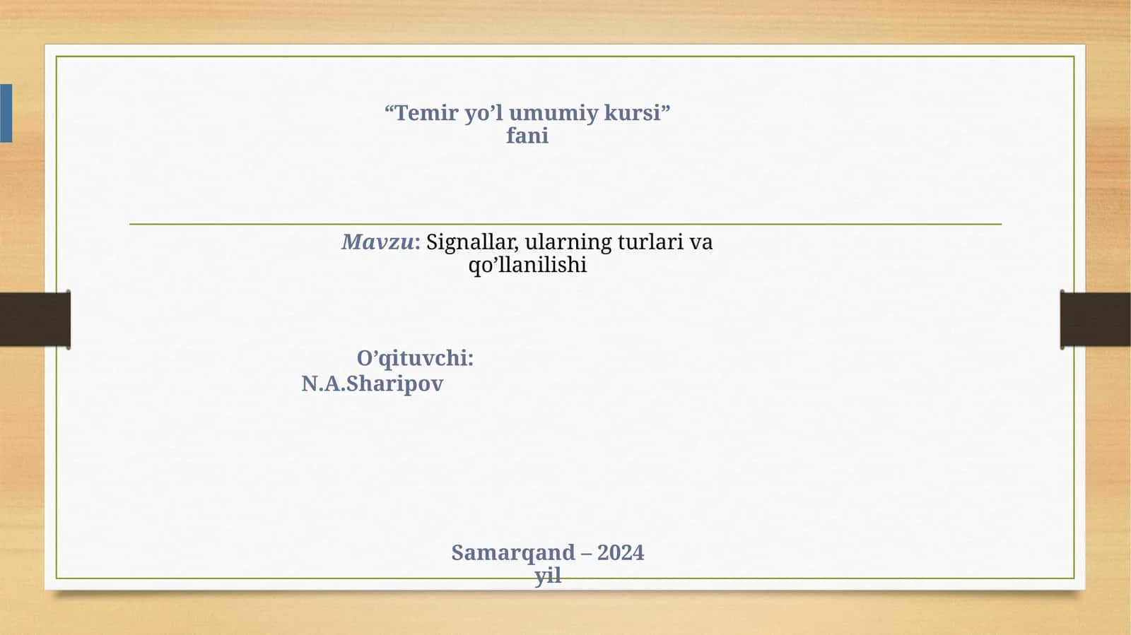 Signallar, ularning turlari va qo’llanilishi 1