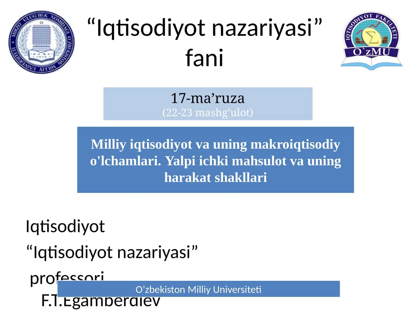 Iqtisodiyot nazariyasi 1