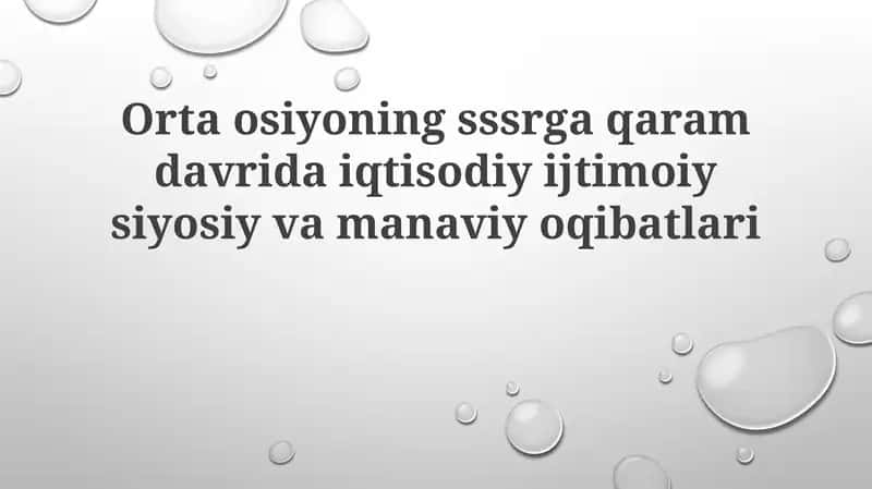 Orta Osiyoning Iqtisodiy va Ijtimoiy Siyosiy Vamanaviy Oqibatlari 1