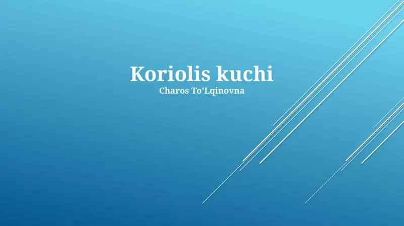 Koriolis kuchi 1