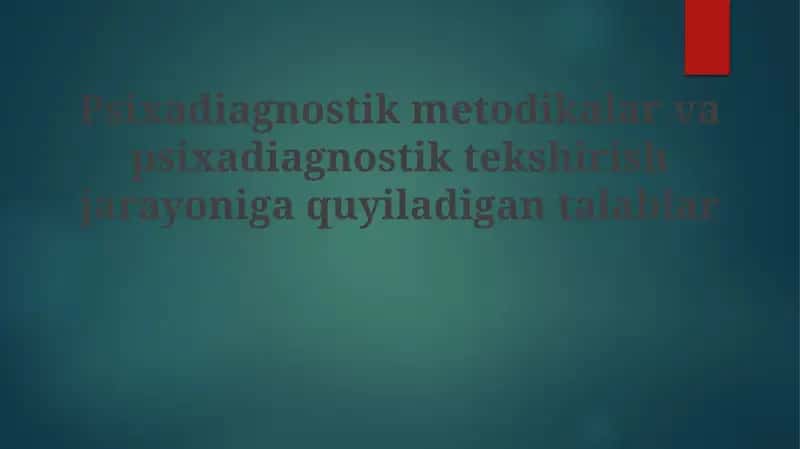 Psixodiagnostika usullari 1